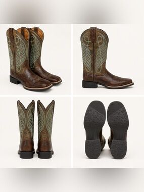 Ariat Round Up Women’s 7.5 B Brown Bronze Square Toe Western Cowboy Boots